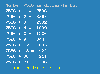 Number 7596 is divisible by the following numbers