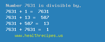 Number 7631 is divisible by the following numbers