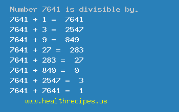 Number 7641 is divisible by the following numbers