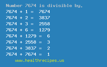 Number 7674 is divisible by the following numbers