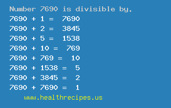 Number 7690 is divisible by the following numbers