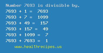 Number 7693 is divisible by the following numbers