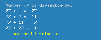 Number 77 is divisible by the following numbers