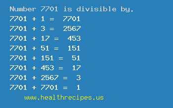 Number 7701 is divisible by the following numbers