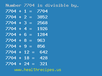 Number 7704 is divisible by the following numbers