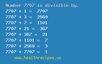 Number 7707 is divisible by the following numbers