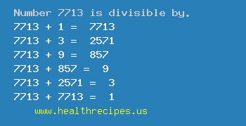 Number 7713 is divisible by the following numbers