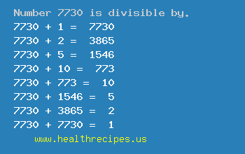 Number 7730 is divisible by the following numbers