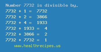 Number 7732 is divisible by the following numbers