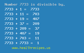 Number 7733 is divisible by the following numbers