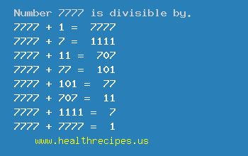 Number 7777 is divisible by the following numbers