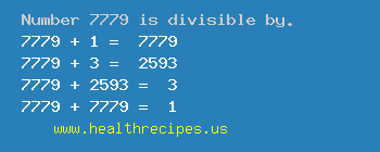 Number 7779 is divisible by the following numbers