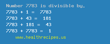 Number 7783 is divisible by the following numbers
