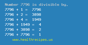 Number 7796 is divisible by the following numbers