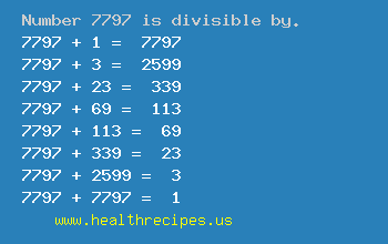 Number 7797 is divisible by the following numbers
