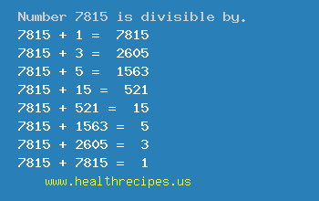 Number 7815 is divisible by the following numbers
