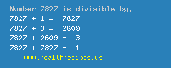 Number 7827 is divisible by the following numbers