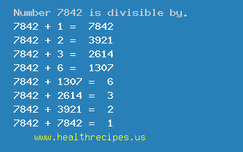 Number 7842 is divisible by the following numbers