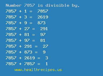 Number 7857 is divisible by the following numbers