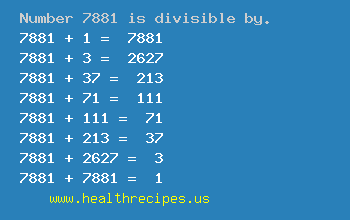 Number 7881 is divisible by the following numbers