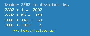 Number 7897 is divisible by the following numbers