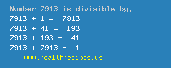 Number 7913 is divisible by the following numbers