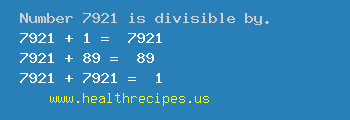 Number 7921 is divisible by the following numbers