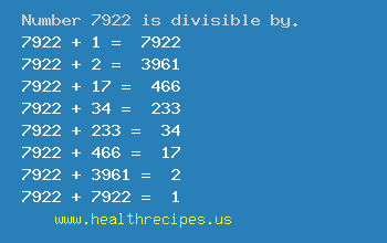 Number 7922 is divisible by the following numbers