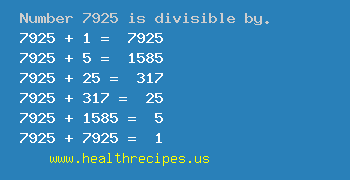 Number 7925 is divisible by the following numbers