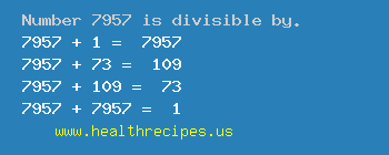 Number 7957 is divisible by the following numbers