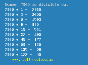 Number 7965 is divisible by the following numbers