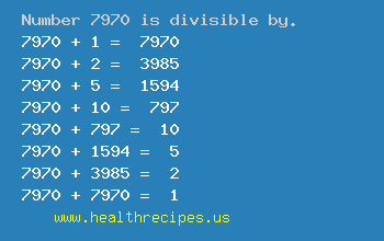 Number 7970 is divisible by the following numbers