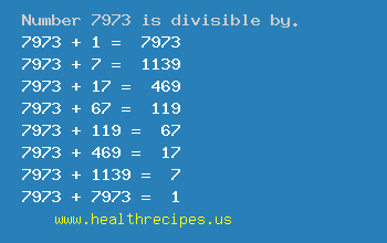 Number 7973 is divisible by the following numbers