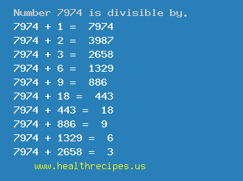 Number 7974 is divisible by the following numbers