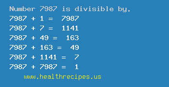 Number 7987 is divisible by the following numbers