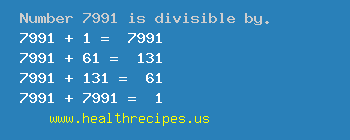 Number 7991 is divisible by the following numbers