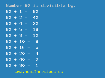 Number 80 is divisible by the following numbers