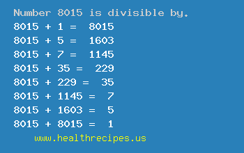 Number 8015 is divisible by the following numbers