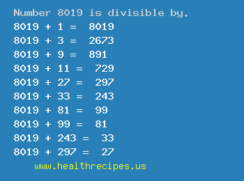 Number 8019 is divisible by the following numbers