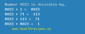 Number 8023 is divisible by the following numbers