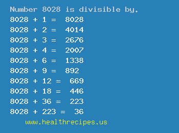 Number 8028 is divisible by the following numbers