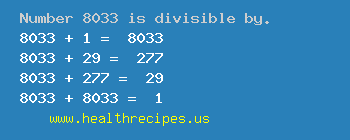 Number 8033 is divisible by the following numbers