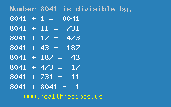 Number 8041 is divisible by the following numbers