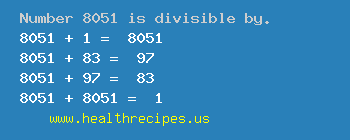 Number 8051 is divisible by the following numbers