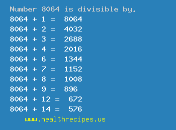 Number 8064 is divisible by the following numbers