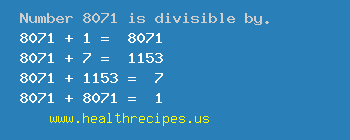 Number 8071 is divisible by the following numbers