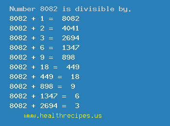 Number 8082 is divisible by the following numbers