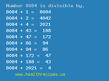 Number 8084 is divisible by the following numbers