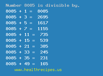 Number 8085 is divisible by the following numbers