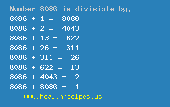 Number 8086 is divisible by the following numbers